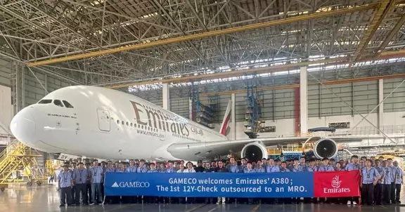 GAMECO成为首家承接阿联酋航空A380飞机12年检的外委MRO