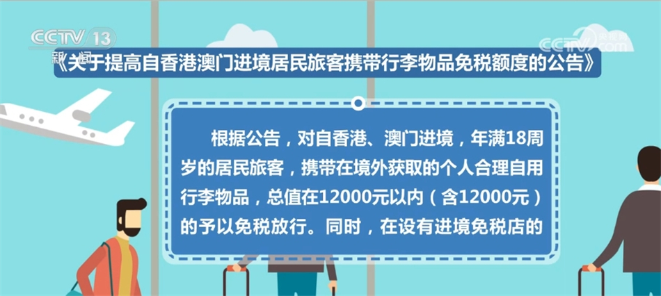 12000元、15000元 自港澳进境行李物品免税额迎来调整！